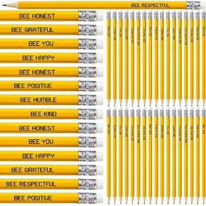 Spakon Back to School Gifts Bee Pencils for Kids Bulk Inspirational Pencils HB Bee Kind Pencils Inspirational Fun Pencils Classroom Reward First Day of School Gifts for Students Bee Themed Gifts