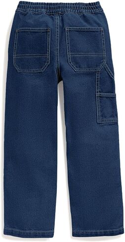 Haloumoning Boys Jeans Drawstring Elastic Waist Demin Pants Winter Fleece Stretch Pants 4-14 Years in Kuwait