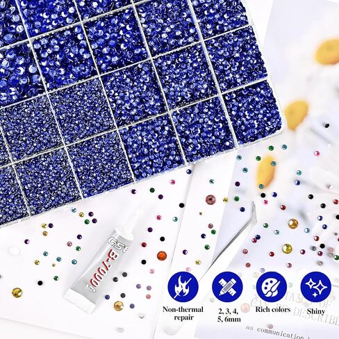 NACHLYNN 35700 Pcs Resin Rhinestones Kits 12 Colors Flatback Round Jelly Rhinestones with Tweezers Glue Pen 3 mm Bedazzling Non Hotfix Crystal Gems for Nail DIY Crafts Face Tumblers Mugs Clothing in Saudi Arabia