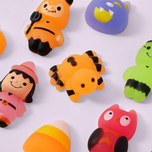JOYIN 24 PCS Halloween Squishy Toy Mochi Toy, Glow in The Dark Design Stress Relief Mochi for Halloween Party Favor Decoration, Halloween Goody Bags Filler, Kids Birthday Gifts in Saudi Arabia