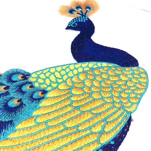 خياطة على رقعة مطرزة على شكل طاووس من الدانتيل، بقع كبيرة مطرزة على شكل طائر للملابس، فستان Parches Bordados، Chi-pao DIY (أحمر) in Kuwait