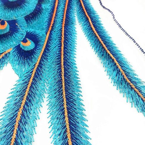 خياطة على رقعة مطرزة على شكل طاووس من الدانتيل، بقع كبيرة مطرزة على شكل طائر للملابس، فستان Parches Bordados، Chi-pao DIY (أحمر) in Kuwait