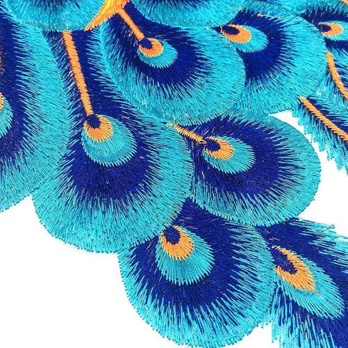 خياطة على رقعة مطرزة على شكل طاووس من الدانتيل، بقع كبيرة مطرزة على شكل طائر للملابس، فستان Parches Bordados، Chi-pao DIY (أحمر) in Kuwait