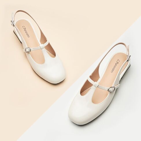C.Paravano Women's Mary Jane Slingback Pumps | Round Toe & T-Strap Low Heels | Wedding Guest & Office Shoes | Pair w/Tea-Length Dresses or Summer Suits in Saudi Arabia
