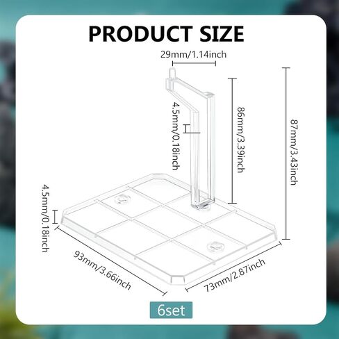 FINGERINSPIRE 6 Sets Action Figures Display Holder for Connecting Clear Action Figure Displays Rectangle Plastic Stands Flexible Action Base Holder for 1/144 HG Gundam Bandai Figure Models in Saudi Arabia