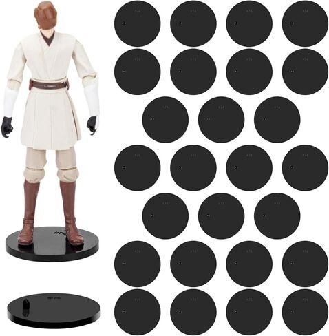 26PCS 3.75 Inch Action Figure Display Stand with Peg, 37.5mm Display Support Holder Base for Modern Star Was & Marvel Toy Figures, Black in Kuwait