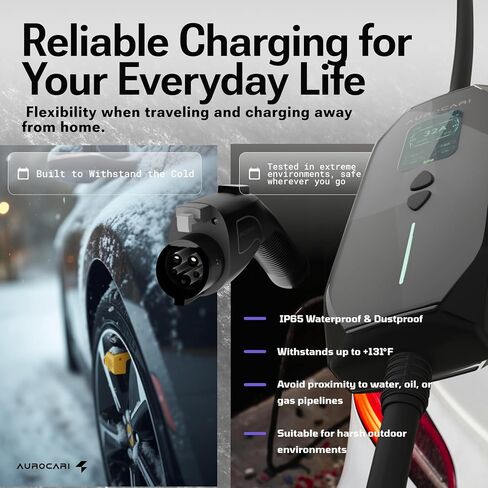 شاحن EV المستوى 2 32A 240V J1772 شاحن السيارة الكهربائية مع NEMA 14-50 Plug 25FT كابل محطات شحن EV المحمولة مع وظيفة الشحن الحالية والتأخير القابلة للتعديل (ليس لـ Tesla) in Saudi Arabia