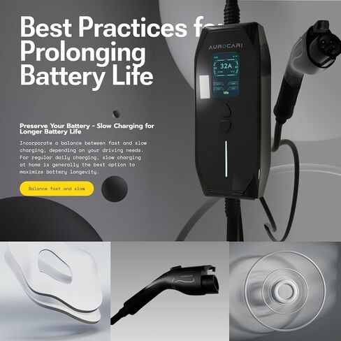 شاحن EV المستوى 2 32A 240V J1772 شاحن السيارة الكهربائية مع NEMA 14-50 Plug 25FT كابل محطات شحن EV المحمولة مع وظيفة الشحن الحالية والتأخير القابلة للتعديل (ليس لـ Tesla) in Saudi Arabia