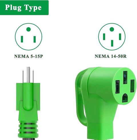 NEMA 10-30P to 14-50R EV Charger Adapter Cord Compatible with EV, 30 Amp Dryer to 50 Amp EV for Level 2 Charging, ETL Listed in Saudi Arabia