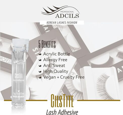 شريط لاصق للرموش CILSTITE شفاف في زجاجة بعصا 0.07 أونصة (1 جم) × 12 قطعة - خالٍ من اللاتكس/ تثبيت قوي للرموش الفردية/لاصق الرموش/آمن على الجلد in Saudi Arabia