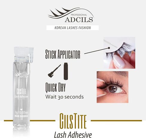 شريط لاصق للرموش CILSTITE شفاف في زجاجة بعصا 0.07 أونصة (1 جم) × 12 قطعة - خالٍ من اللاتكس/ تثبيت قوي للرموش الفردية/لاصق الرموش/آمن على الجلد in Saudi Arabia