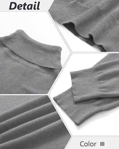 Riyiper 2 Pack Men's Turtleneck Sweater Slim Fit Knitted Basic Tops Lightweight Long Sleeve Ribbed Casual Pullover Top in Kuwait