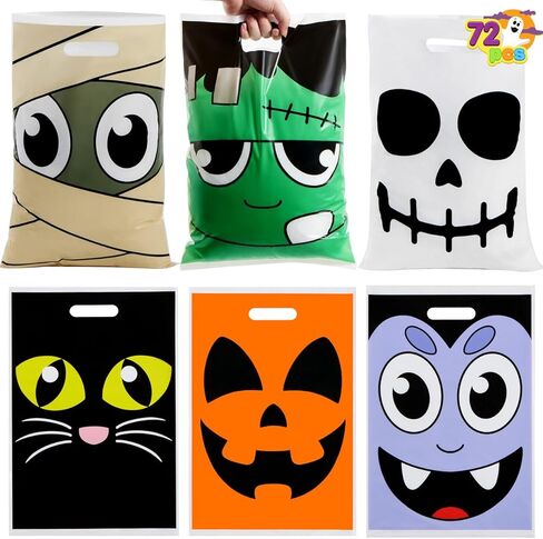 JOYIN 72 Pcs Halloween Goodie Bags for Trick-or-Treating, Halloween Snacks, Halloween Party Favors, Event Party Favor Supplies, Halloween Trick or Treat Bags, Classroom Goody Bags in Saudi Arabia