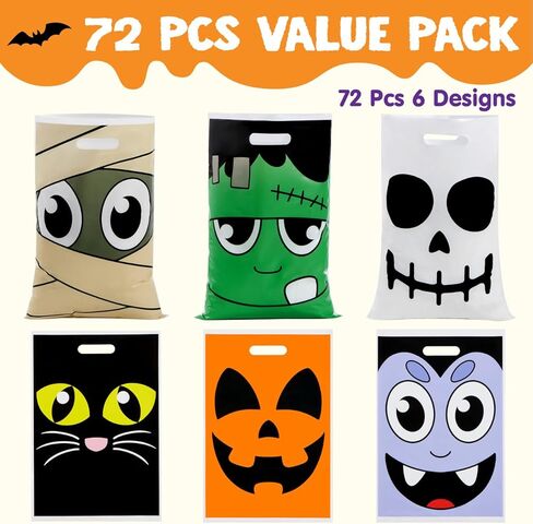 JOYIN 72 Pcs Halloween Goodie Bags for Trick-or-Treating, Halloween Snacks, Halloween Party Favors, Event Party Favor Supplies, Halloween Trick or Treat Bags, Classroom Goody Bags in Saudi Arabia