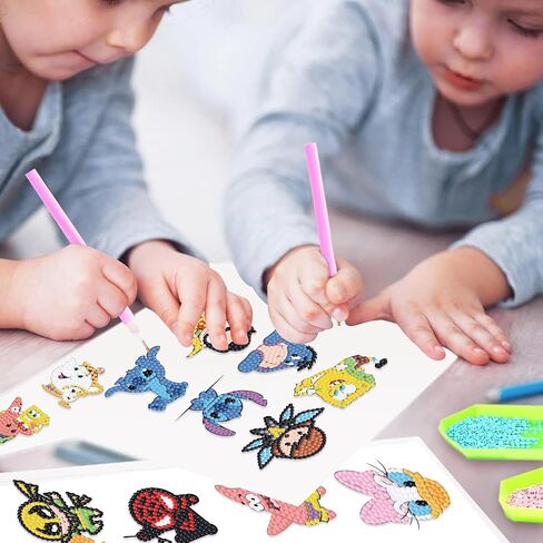 dotglam 48 جهاز كمبيوتر شخصى 5d diy الماس الفن اللوحة ملصقات الأطفال مجموعات للبالغين المبتدئين، الفن والحرف الماس، لطيف ملصقات الفسيفساء الكرتون جوهرة الفنون للمبتدئين 2.3 بوصة in Saudi Arabia