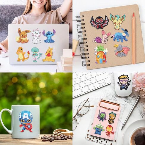 dotglam 48 جهاز كمبيوتر شخصى 5d diy الماس الفن اللوحة ملصقات الأطفال مجموعات للبالغين المبتدئين، الفن والحرف الماس، لطيف ملصقات الفسيفساء الكرتون جوهرة الفنون للمبتدئين 2.3 بوصة in Saudi Arabia