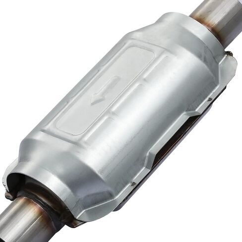 M-AUTO Weld-on Exhaust Pipe المحول الحفاز العالمي OBD-II/EPA الفولاذ المقاوم للصدأ قطر مدخل 2 بوصة، الطول الإجمالي 15 بوصة مناسب بشكل مباشر (متوافق مع EPA) in Saudi Arabia