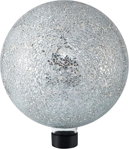 MDLUU Mosaic Gazing Ball, 10-Inch Decorative Gazing Globe, Glass Gazing Sphere for Garden, Outdoor Landscape Decor (Silver) in Saudi Arabia