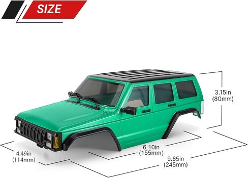INJORA 6.10in 133g قاعدة عجلات ABS هيكل شيروكي صلب لهيكل TRX4M Bronco Defender 1/18 RC ترقية الزاحف (رمادي فضي) in Saudi Arabia
