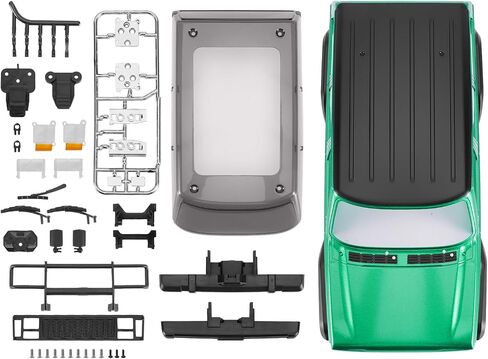 INJORA 6.10in 133g قاعدة عجلات ABS هيكل شيروكي صلب لهيكل TRX4M Bronco Defender 1/18 RC ترقية الزاحف (رمادي فضي) in Saudi Arabia