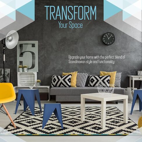 InterSpaceLiving Zuho Multi-Use Stool (4, Black) in Saudi Arabia