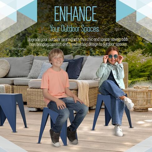 InterSpaceLiving Zuho Multi-Use Stool (4, Black) in Saudi Arabia