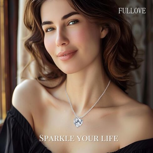 ForeverLove Heart Moissanite قلادات للنساء، 4 أو 2 قيراط D اللون VVS1 Heartshap Moissanite، مجوهرات قلادة فضية، هدايا رومانسية للمرأة، الزوجة، الصديقة، الابنة، الأم، الجدة، زملاء الدراسة، في عيد الميلاد، الذكرى السنوية، الخطوبة، الزفاف، التخرج in Saudi Arabia