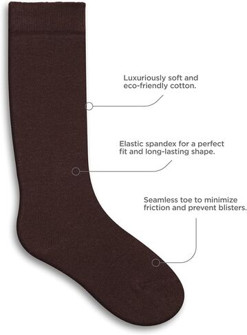 PICCOLO HOSIERY 6 Pair Pack Girls & Boys School Uniform Flat Knit Cotton Knee High Socks in Kuwait