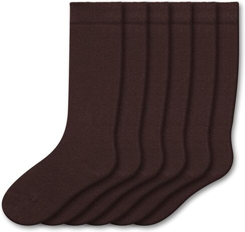 PICCOLO HOSIERY 6 Pair Pack Girls & Boys School Uniform Flat Knit Cotton Knee High Socks in Kuwait