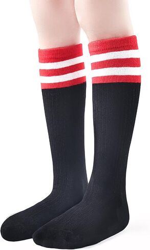 Girls Knee High Socks School Uniform Long Tube Dress Socks for Girls Kids Toddler Soccer Athletic Socks 1-16 Years in Saudi Arabia