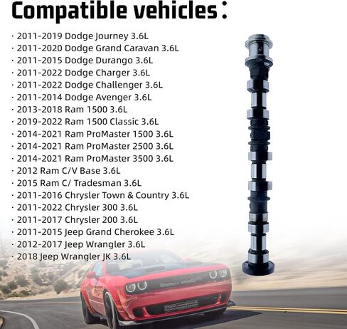 5184380AG Right Side Intake Camshaft Compatible with Jeep for Dodge for Chrysler & for Ram 3.6L V6 Models 5184380AE 05184380AH 5184380AD 5184380AF in Saudi Arabia