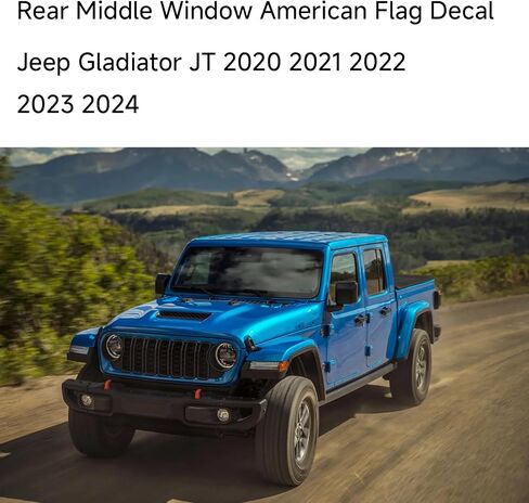 ملصقات Jeep Gladiator، شارات النافذة الخلفية للشاحنات (Jeep Gladiator JT 2020 2021 2022 2023 2024)، ملصق العلم الأمريكي لملصقات نوافذ السيارة، ملحقات Jeep Gladiator، Jeep JT-Matte Black in Saudi Arabia
