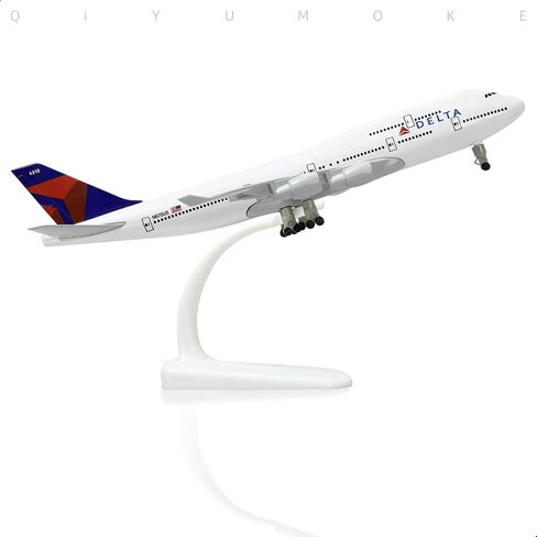 747 Delta Model Airplane 1/300 Diecast Metal Airplane Model Kits (with Stand) Boeing 747 Airlines Plane for Aviation Enthusiasts Gifts, Display Collections or Desk Decor -8 inches L in Kuwait