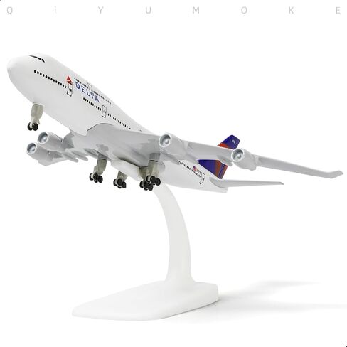 747 Delta Model Airplane 1/300 Diecast Metal Airplane Model Kits (with Stand) Boeing 747 Airlines Plane for Aviation Enthusiasts Gifts, Display Collections or Desk Decor -8 inches L in Kuwait