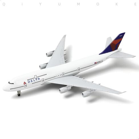 747 Delta Model Airplane 1/300 Diecast Metal Airplane Model Kits (with Stand) Boeing 747 Airlines Plane for Aviation Enthusiasts Gifts, Display Collections or Desk Decor -8 inches L in Kuwait
