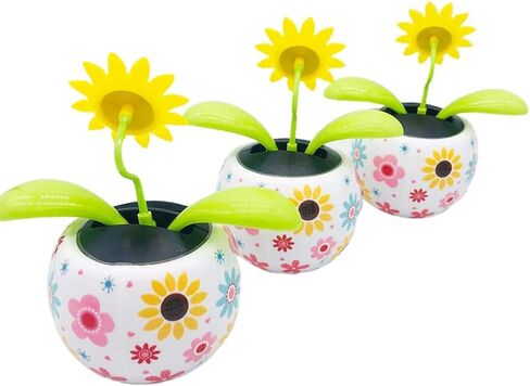 Sunflower Solar Power Flip Flap Flower Insect for Car Decoration Swing Dancing Flower Eco-Friendly Bobblehead Solar Dancing Flowers in Colorful Pots Car Decoration in Saudi Arabia