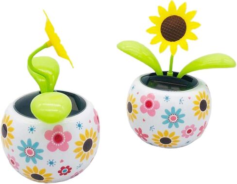Sunflower Solar Power Flip Flap Flower Insect for Car Decoration Swing Dancing Flower Eco-Friendly Bobblehead Solar Dancing Flowers in Colorful Pots Car Decoration in Saudi Arabia