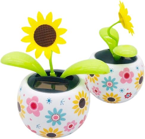 Sunflower Solar Power Flip Flap Flower Insect for Car Decoration Swing Dancing Flower Eco-Friendly Bobblehead Solar Dancing Flowers in Colorful Pots Car Decoration in Saudi Arabia