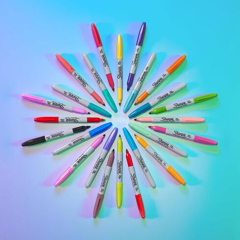 Sharpie Glam Pop Permanent Markers | Fine Point for Bold Details | Assorted Vibrant Colours | 34 Marker Pens in Saudi Arabia