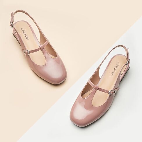 C.Paravano Women's Mary Jane Slingback Pumps | Round Toe & T-Strap Low Heels | Wedding Guest & Office Shoes | Pair w/Tea-Length Dresses or Summer Suits in Saudi Arabia