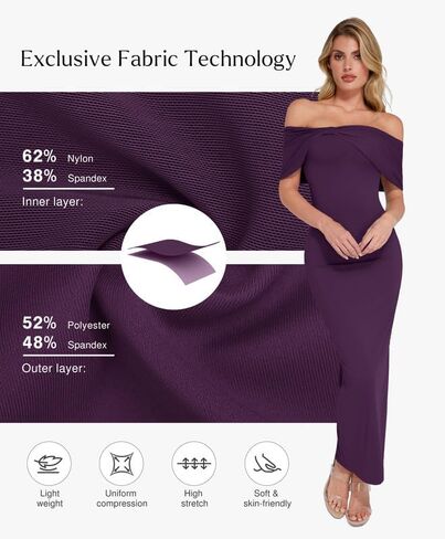 Popilush Shapewear Off The Shoulder Maxi Dress Wedding Guest Prom Dresses for Women Sleeveless Bodycon Long Formal Dress in Saudi Arabia