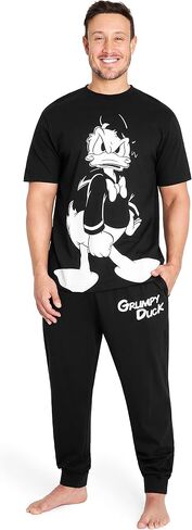 Disney Mens Pyjamas Jack Skellington Donald Duck Grumpy Men's Nightwear Set T-Shirt Long Bottoms PJs M-3XL Loungewear in Kuwait