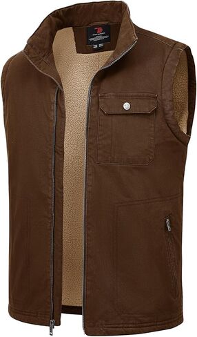 Rdruko Men's Sherpa Lined Vest Warm Winter Fleece Outerwear Vest in Saudi Arabia