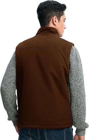 Rdruko Men's Sherpa Lined Vest Warm Winter Fleece Outerwear Vest in Saudi Arabia