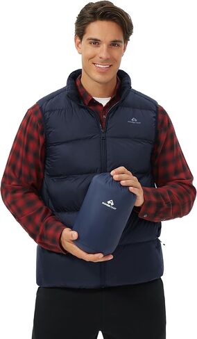Pioneer Camp Men's Lightweight Down Vest Fill Power 700 Packable Puffer Vest Sleeveless Warm Puffy Outerwear in Kuwait