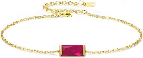 Birthstone Bracelet for Women 14k Gold Plated Birth Stone Charms Bracelet Dainty Gold Bracelet Fashion Jewelry Birthday for Mother Friends Wife Anniversary in Saudi Arabia