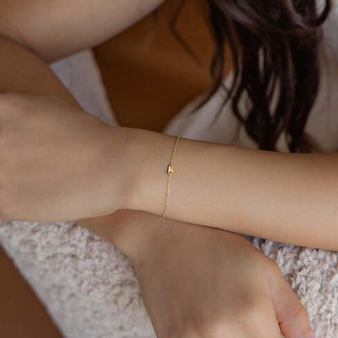 Birthstone Bracelet for Women 14k Gold Plated Birth Stone Charms Bracelet Dainty Gold Bracelet Fashion Jewelry Birthday for Mother Friends Wife Anniversary in Saudi Arabia