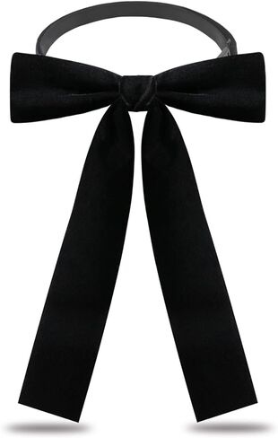 Western Tie, Black String Ties for Men Women, Pre-Tied Clip on Ribbon Colonel Bolo Velvet Bow Tie for Shirts Wedding in Kuwait