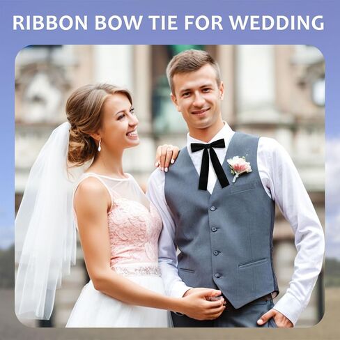 Western Tie, Black String Ties for Men Women, Pre-Tied Clip on Ribbon Colonel Bolo Velvet Bow Tie for Shirts Wedding in Kuwait