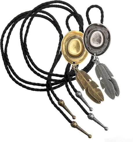 TORMEN Vintage Adjustable Bolo Tie, Unisex Western Necktie Accessory for Parties & Casual Wear(Silver & Bronze) in Kuwait